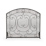 Burnell Contemporary Iron Fireplace Screen by Christopher Knight Home - 30.75" H x 36.00" W x 10.00" D
