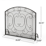Burnell Contemporary Iron Fireplace Screen by Christopher Knight Home - 30.75" H x 36.00" W x 10.00" D