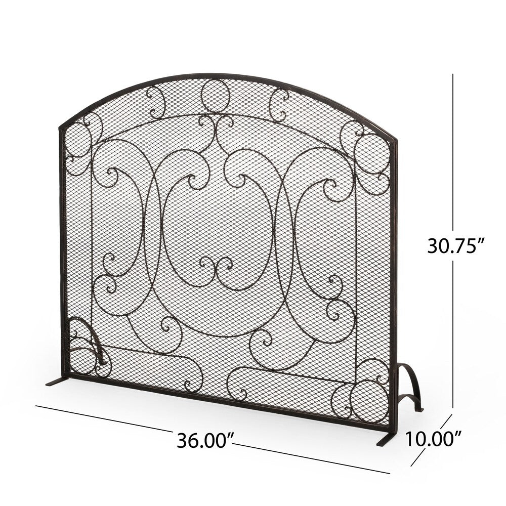 Burnell Contemporary Iron Fireplace Screen by Christopher Knight Home - 30.75" H x 36.00" W x 10.00" D