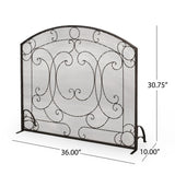 Burnell Contemporary Iron Fireplace Screen by Christopher Knight Home - 30.75" H x 36.00" W x 10.00" D