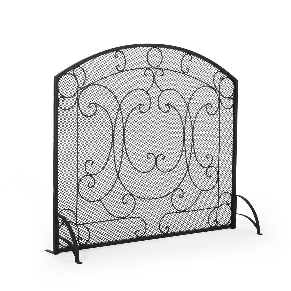 Burnell Contemporary Iron Fireplace Screen by Christopher Knight Home - 30.75" H x 36.00" W x 10.00" D