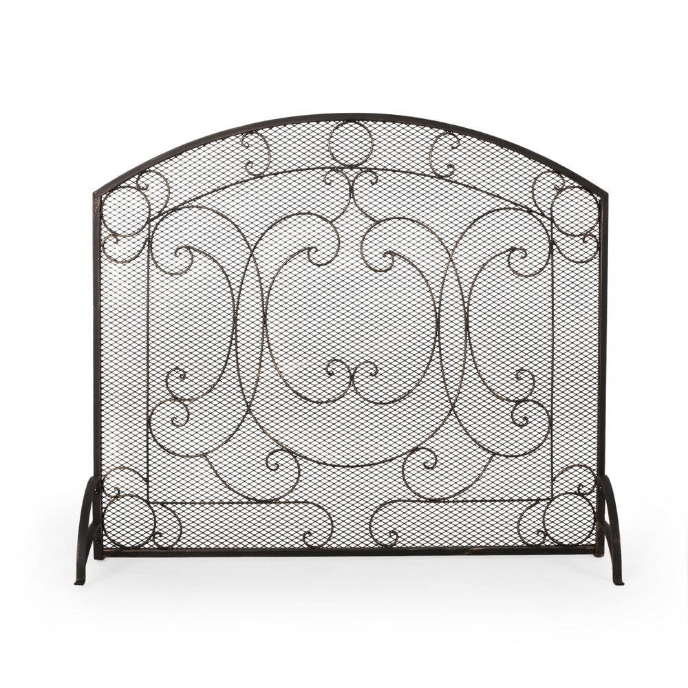 Burnell Contemporary Iron Fireplace Screen by Christopher Knight Home - 30.75" H x 36.00" W x 10.00" D