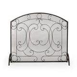 Burnell Contemporary Iron Fireplace Screen by Christopher Knight Home - 30.75" H x 36.00" W x 10.00" D