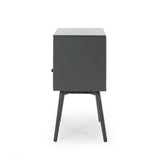Burnett Mid-Century Modern Rubber Wood and Faux Wood Side Table by Christopher Knight Home