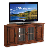Leick Home Leaded Glass Corner TV Stand with Enclosed Storage