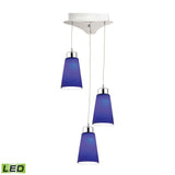Buro Triple Led Pendant Complete with Yellow Glass Shade and Holder