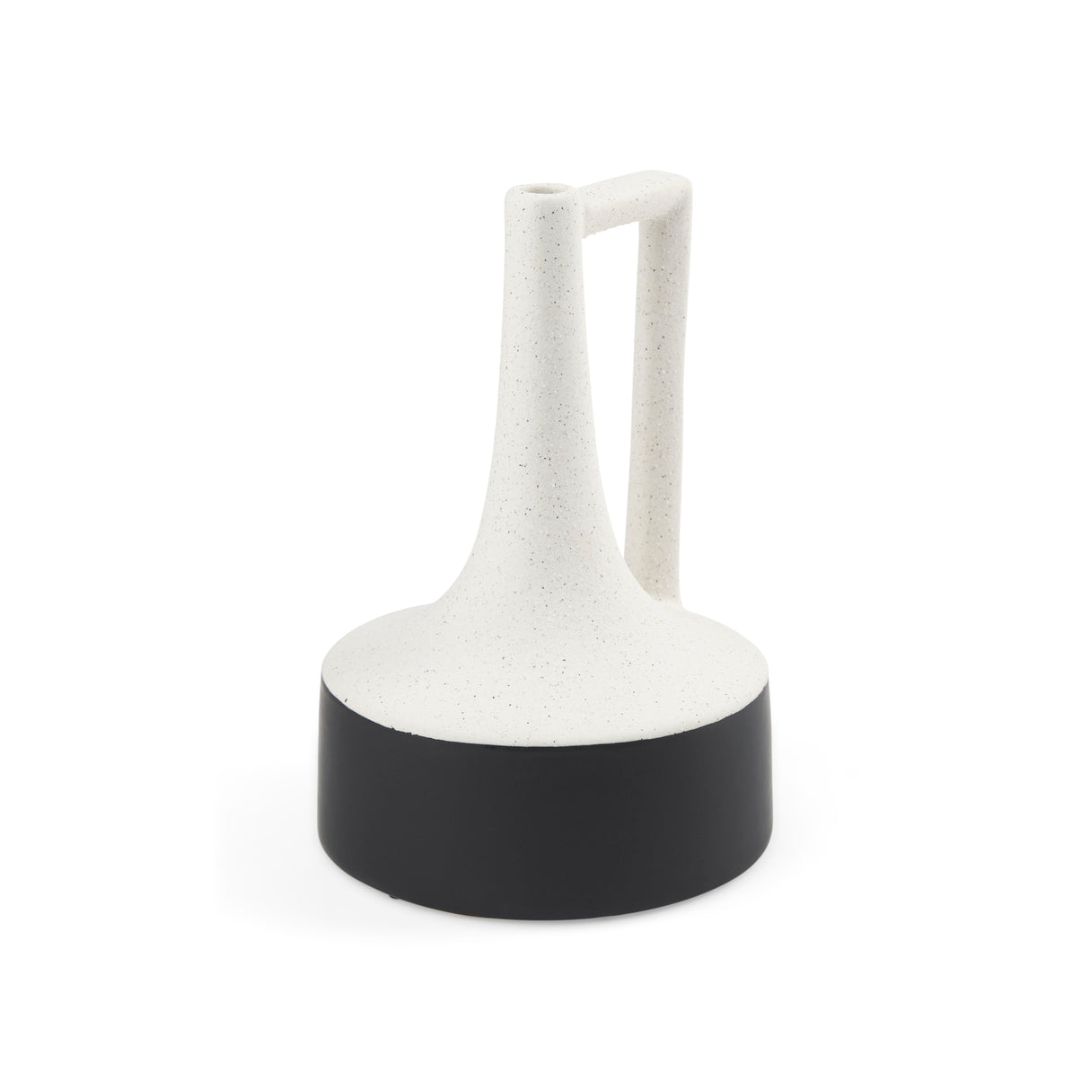 Burton Medium White & Black Ceramic Jug Vase