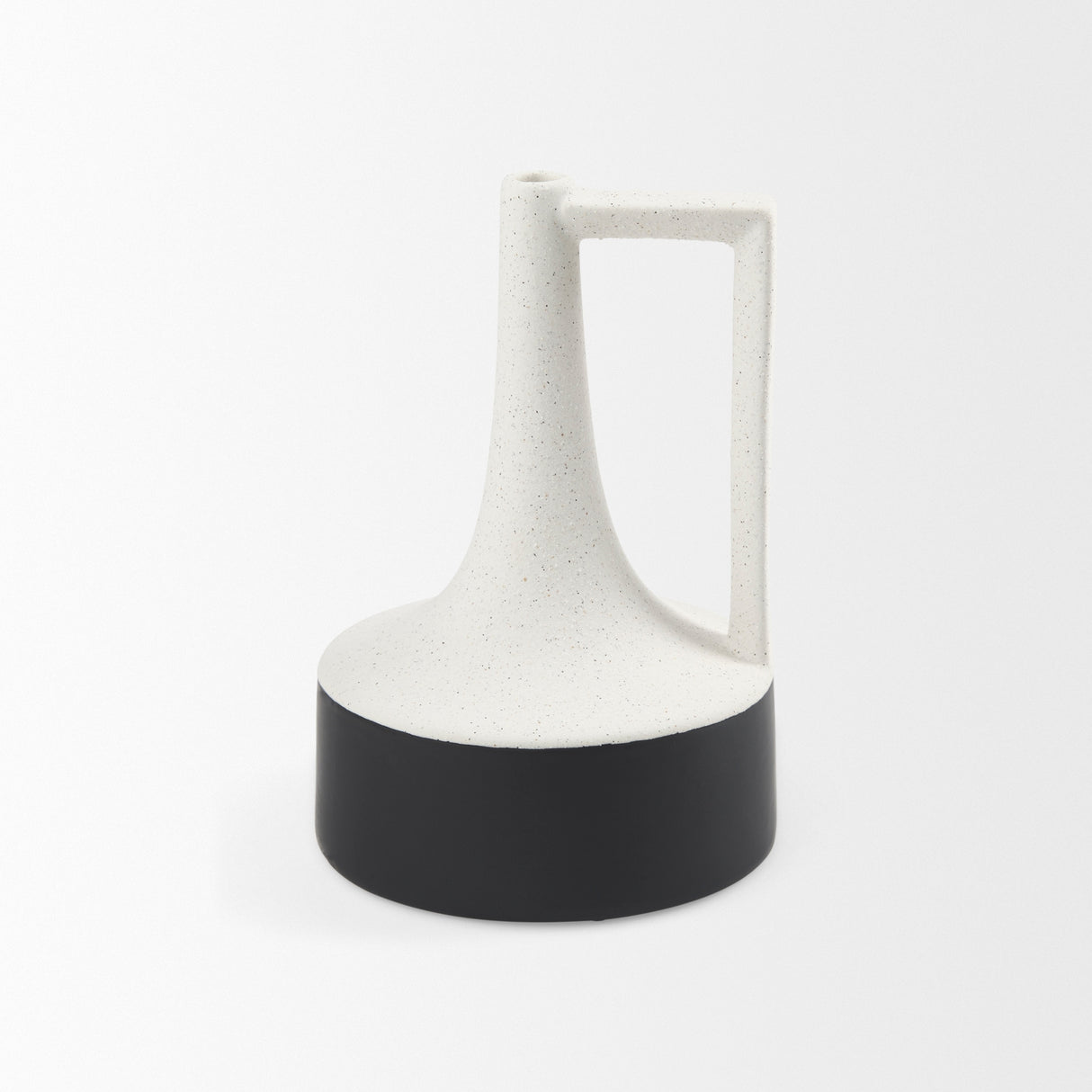 Burton Medium White & Black Ceramic Jug Vase