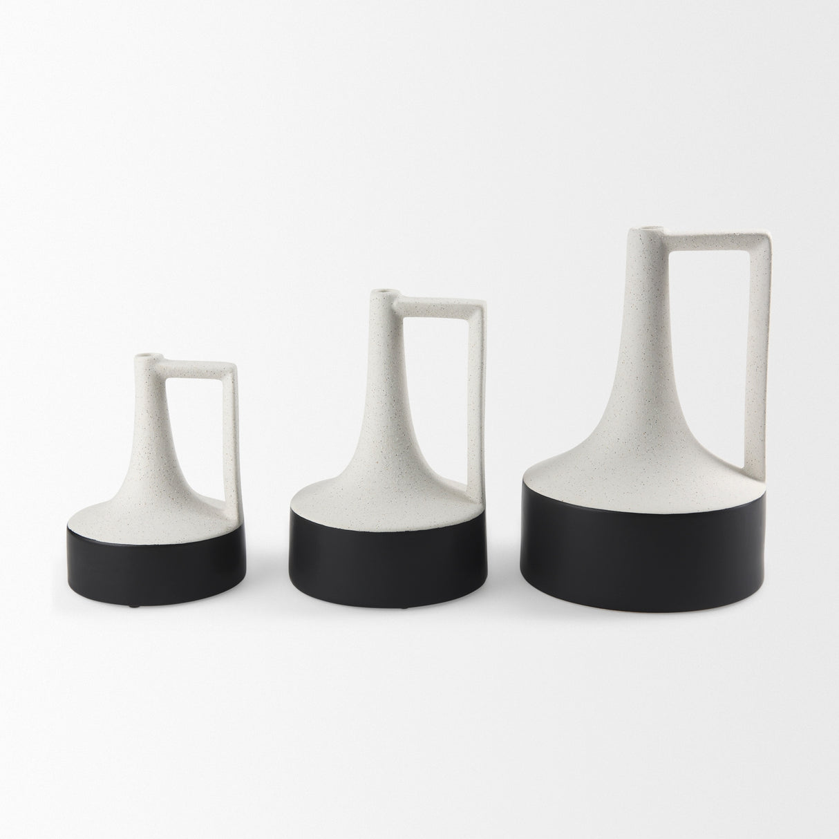 Burton Medium White & Black Ceramic Jug Vase