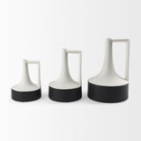 Burton Medium White & Black Ceramic Jug Vase