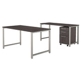 Bush 400 Series 60W x 30D Table Desk, Credenza & 3 Drawer File