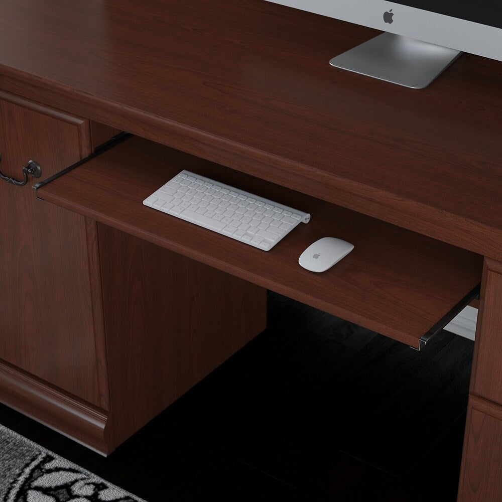 Bush Birmingham Office Desk with Hutch, Lateral File and Bookcase