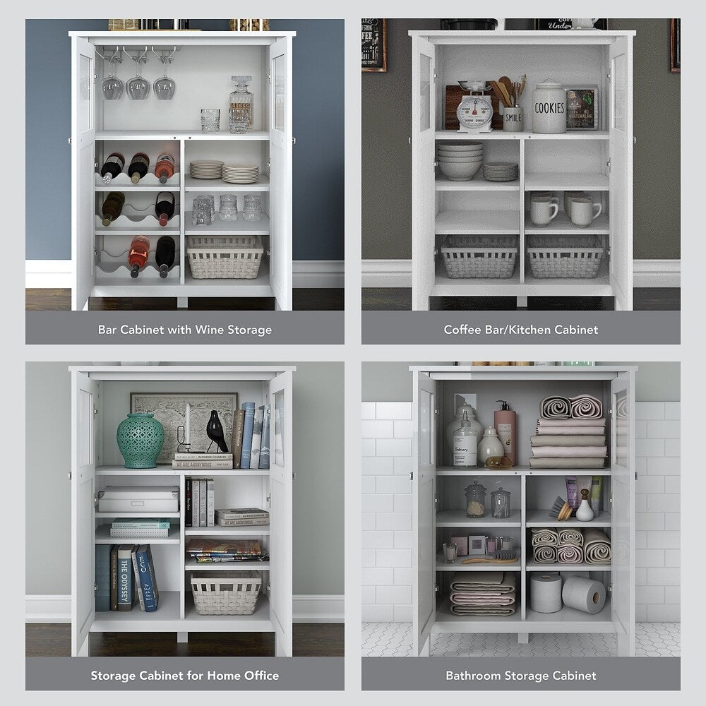 Bar Cabinet with Wine Storage in White
