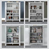 Bar Cabinet with Wine Storage in White