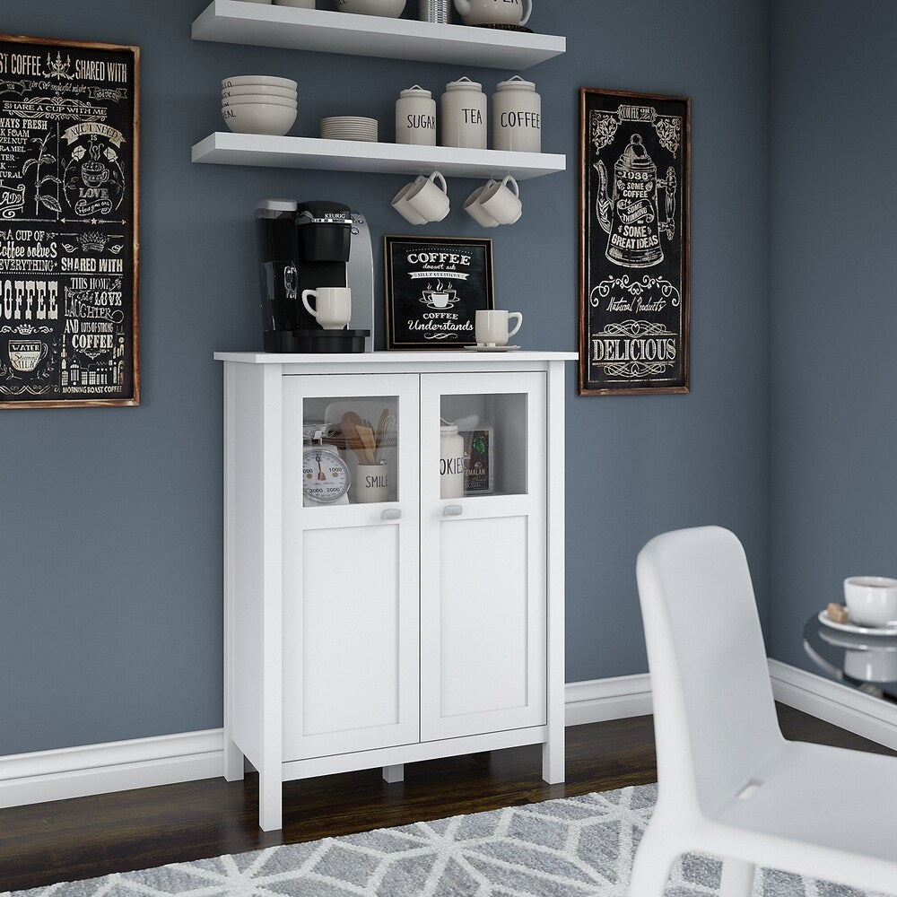 Bar Cabinet with Wine Storage in White