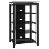 Midnight Mist Set of 2 Media Stands in Black