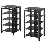 Midnight Mist Set of 2 Media Stands in Black