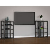Midnight Mist Set of 2 Media Stands in Black
