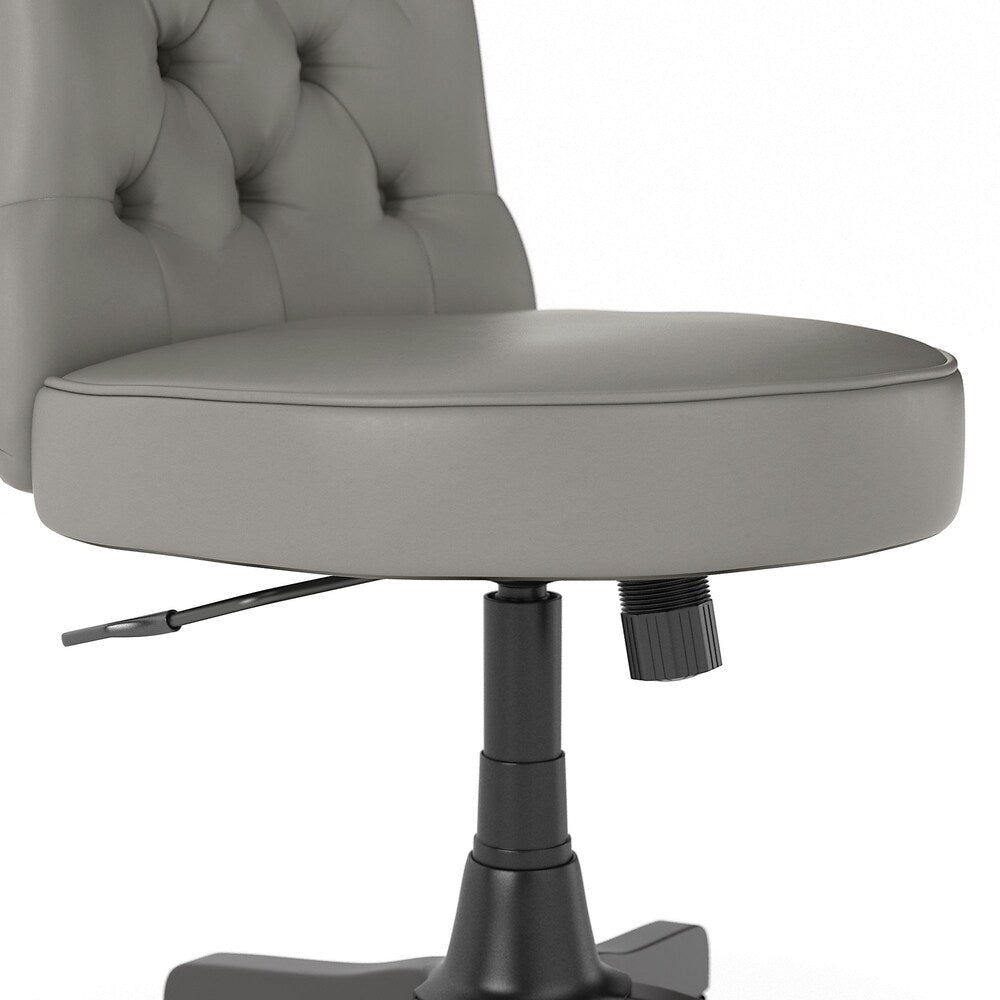 Bush Furniture Salinas Mid Back Tufted Office Chair in Gray Leather - 22.05"L x 25.59"W x 33.66"H