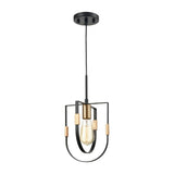 Butforth Lane - One Light Mini Pendant Matte Black/Satin Brass Finish