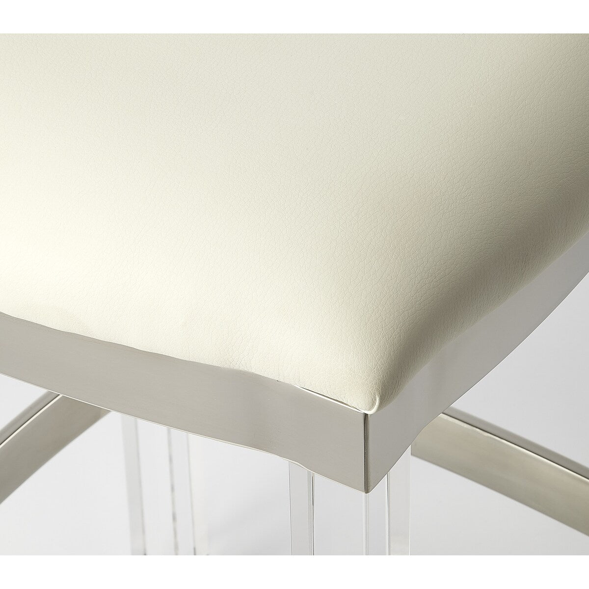 Butler Jordan Acrylic & White Leather Counter Stool