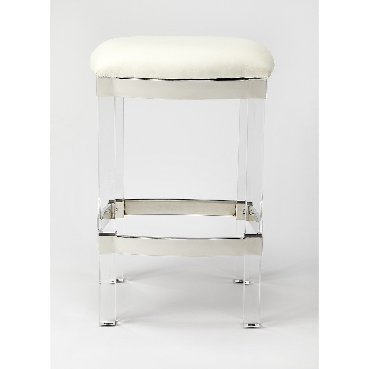 Butler Jordan Acrylic & White Leather Counter Stool