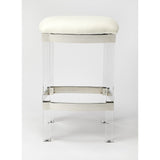 Butler Jordan Acrylic & White Leather Counter Stool