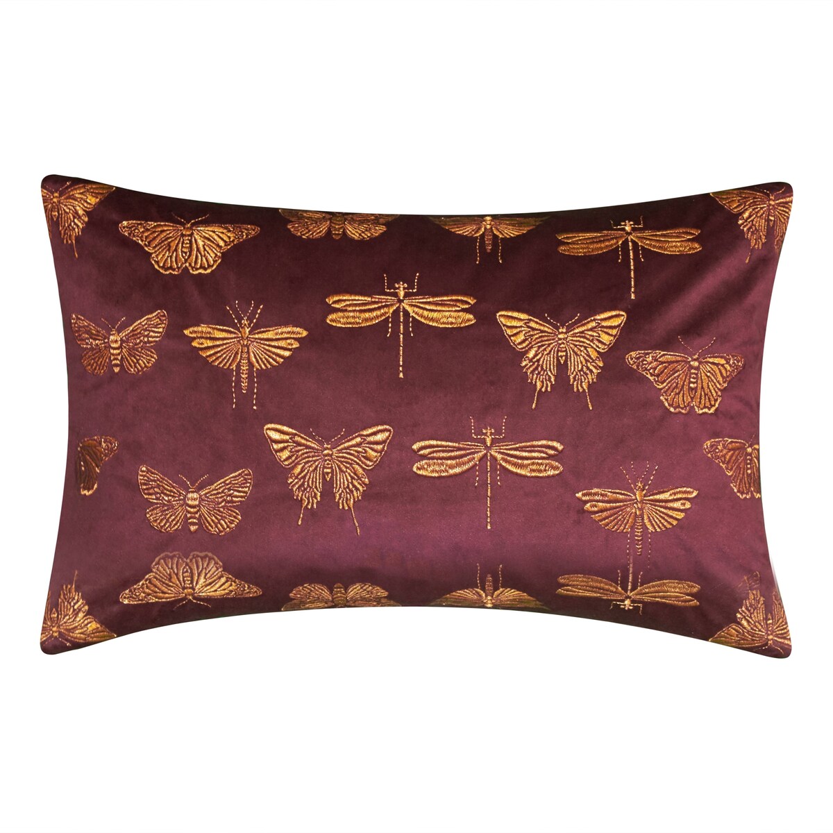 Edie At Home Butterfly Decorative Throw Pillow, Aubergine Purple