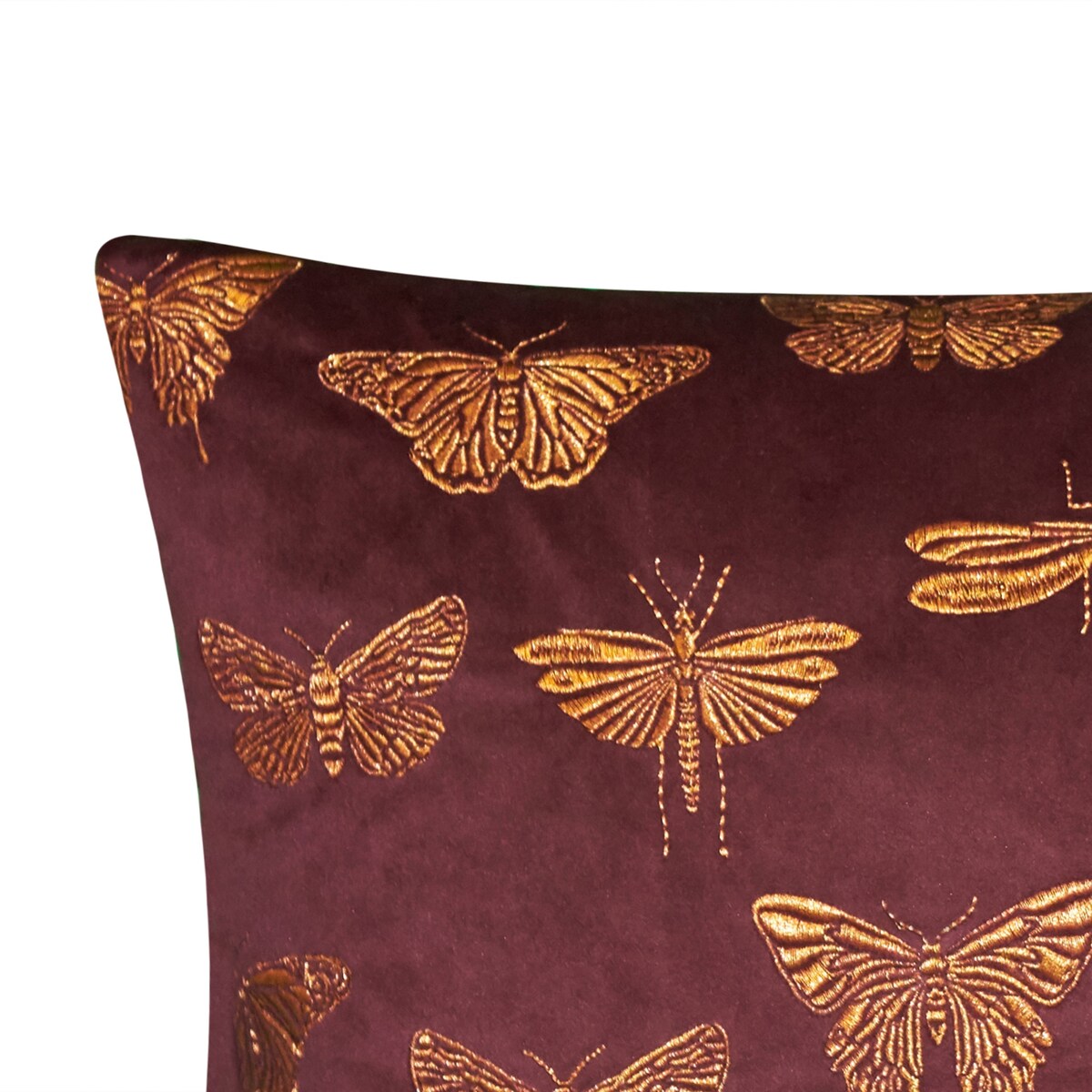 Edie At Home Butterfly Decorative Throw Pillow, Aubergine Purple