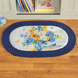 Butterfly and Floral Bouquet Skid-Resistant Accent Rug