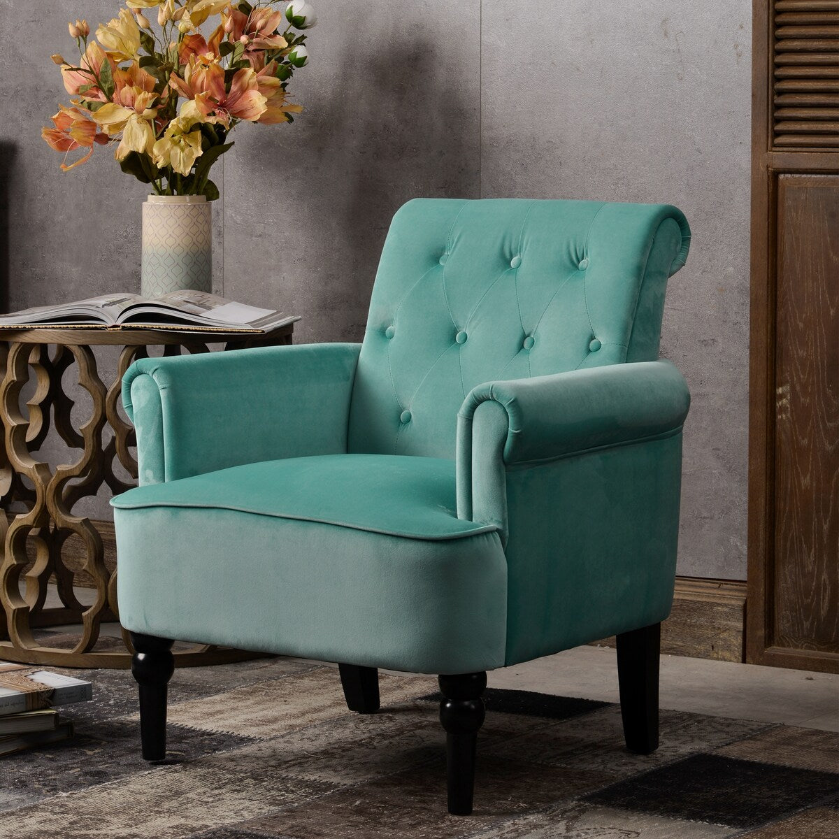 Button Tufted Club Chair