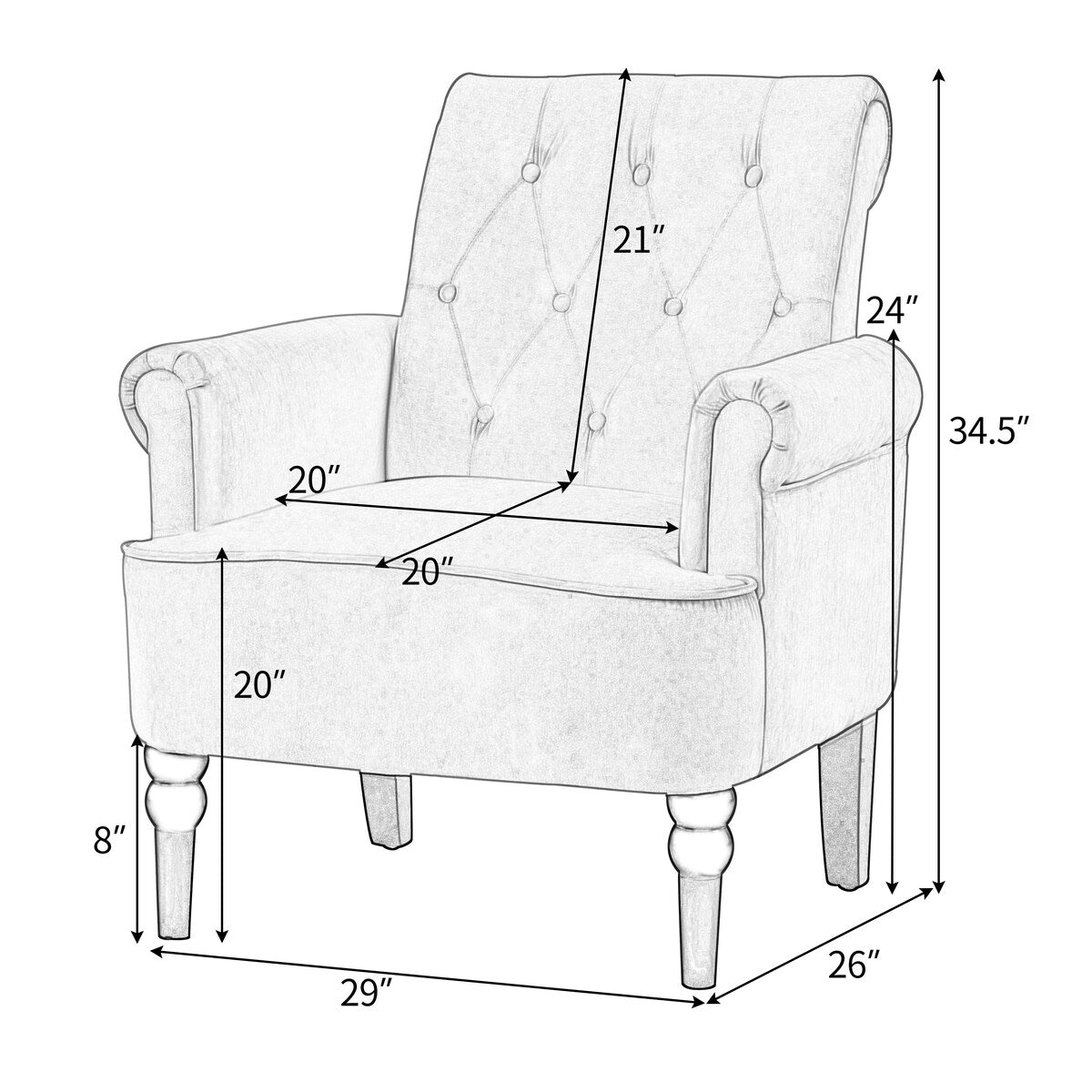 Button Tufted Club Chair