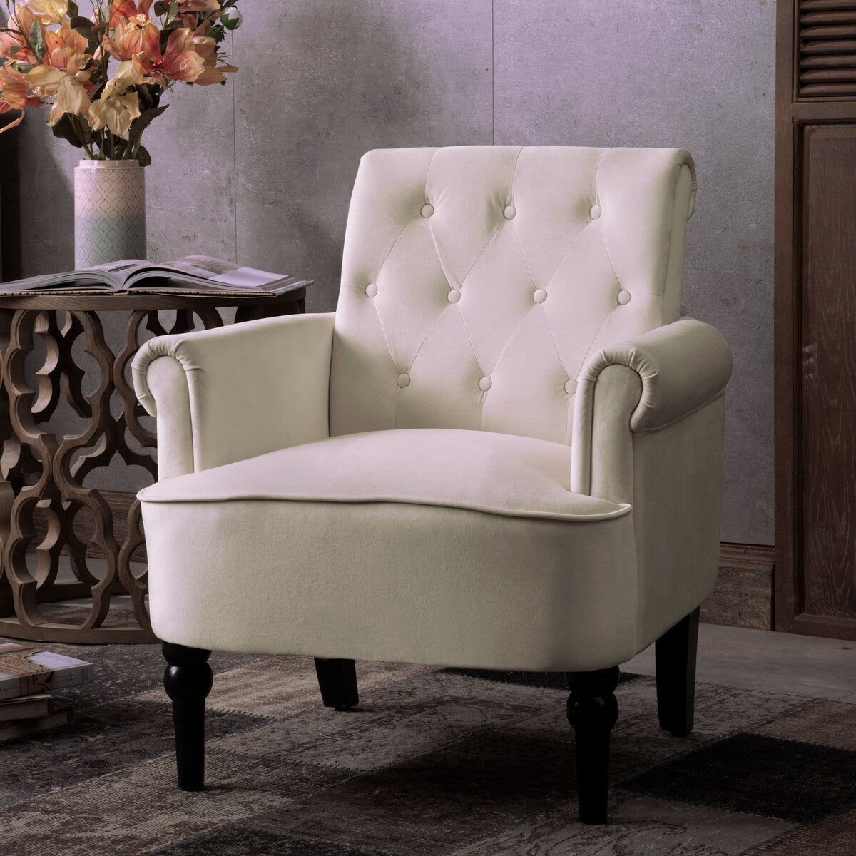 Button Tufted Club Chair