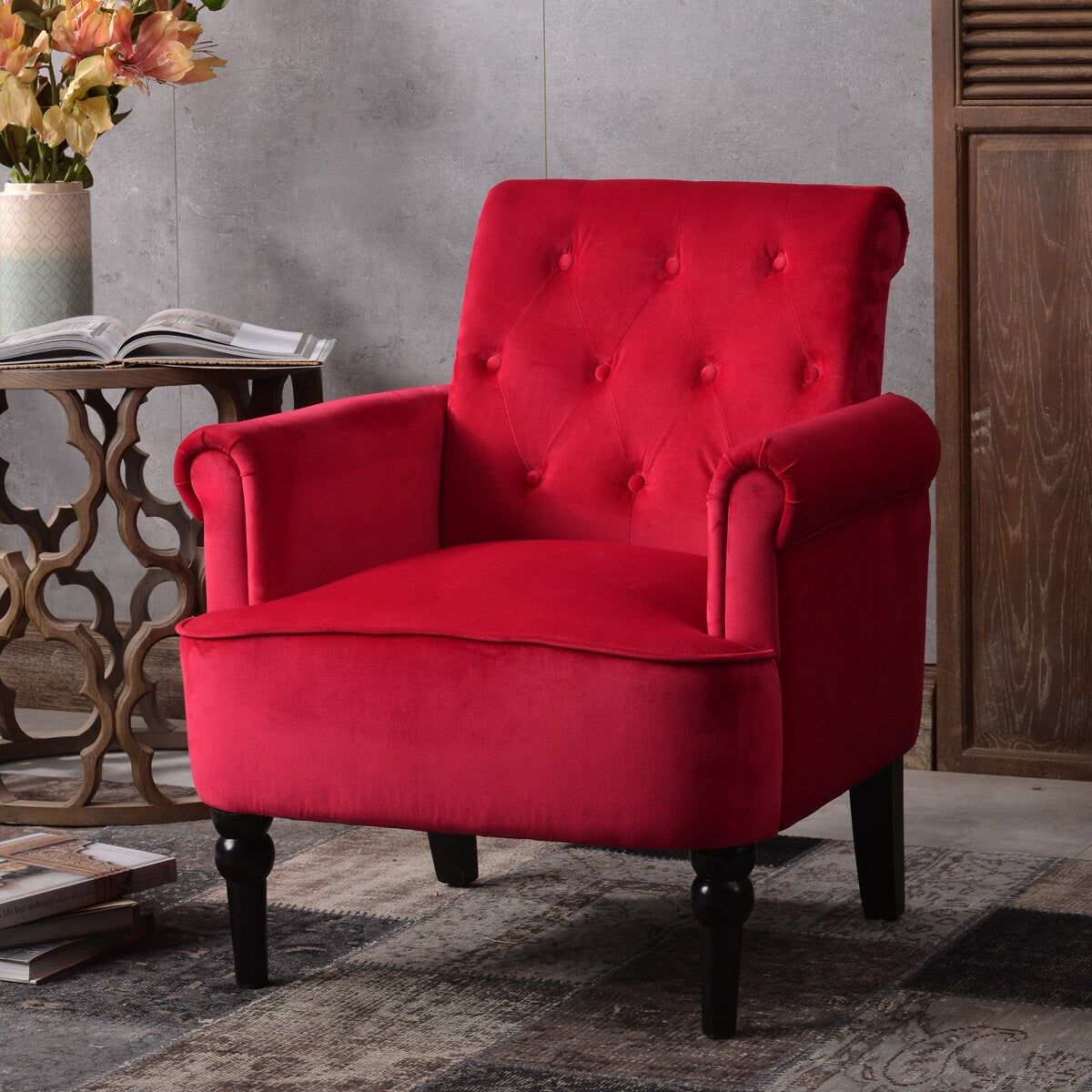 Button Tufted Club Chair