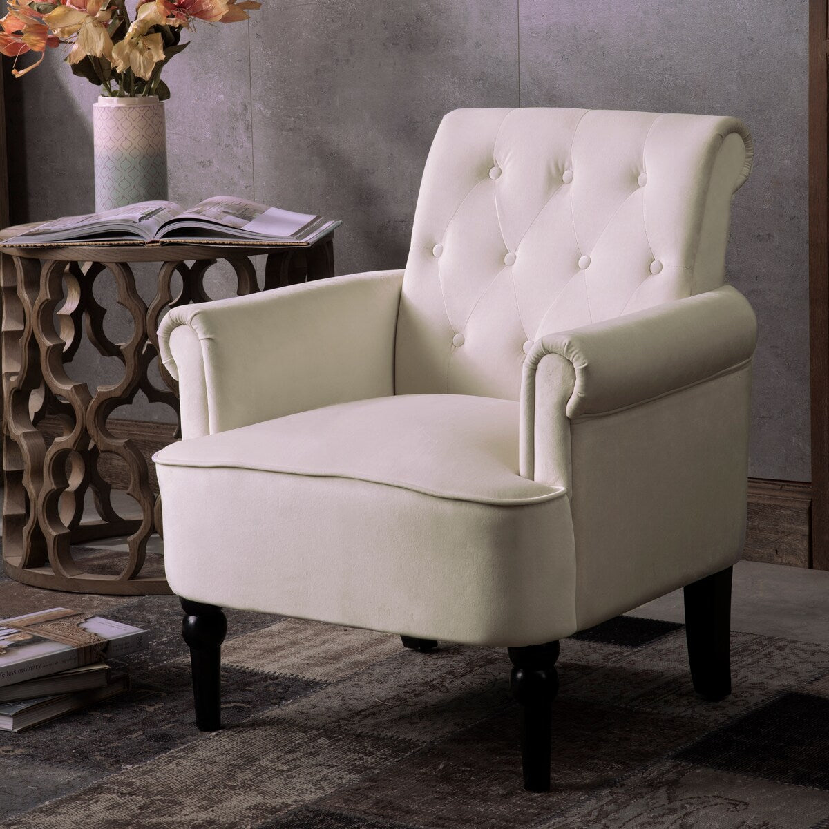 Button Tufted Club Chair