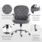 Button Tufted Desk Chair Home Office Chair with Adjustable Height and Swivel Wheels