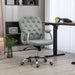 Button Tufted Desk Chair Home Office Chair with Adjustable Height and Swivel Wheels