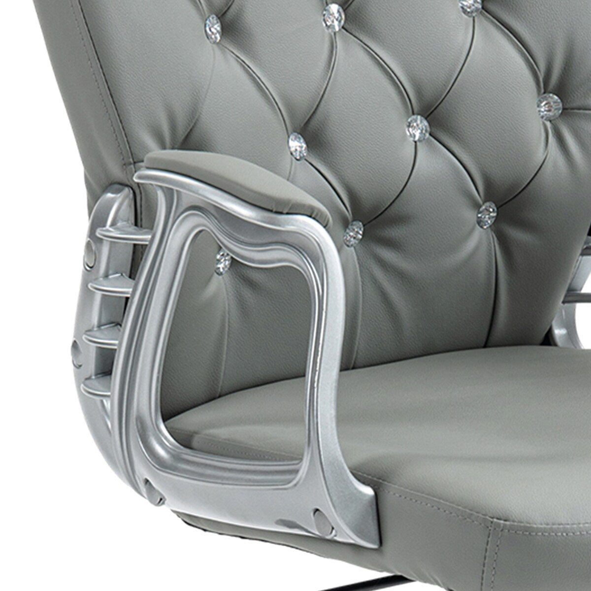 Button Tufted Desk Chair Home Office Chair with Adjustable Height and Swivel Wheels