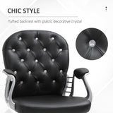 Button Tufted Desk Chair Home Office Chair with Adjustable Height and Swivel Wheels