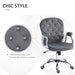 Button Tufted Desk Chair Home Office Chair with Adjustable Height and Swivel Wheels