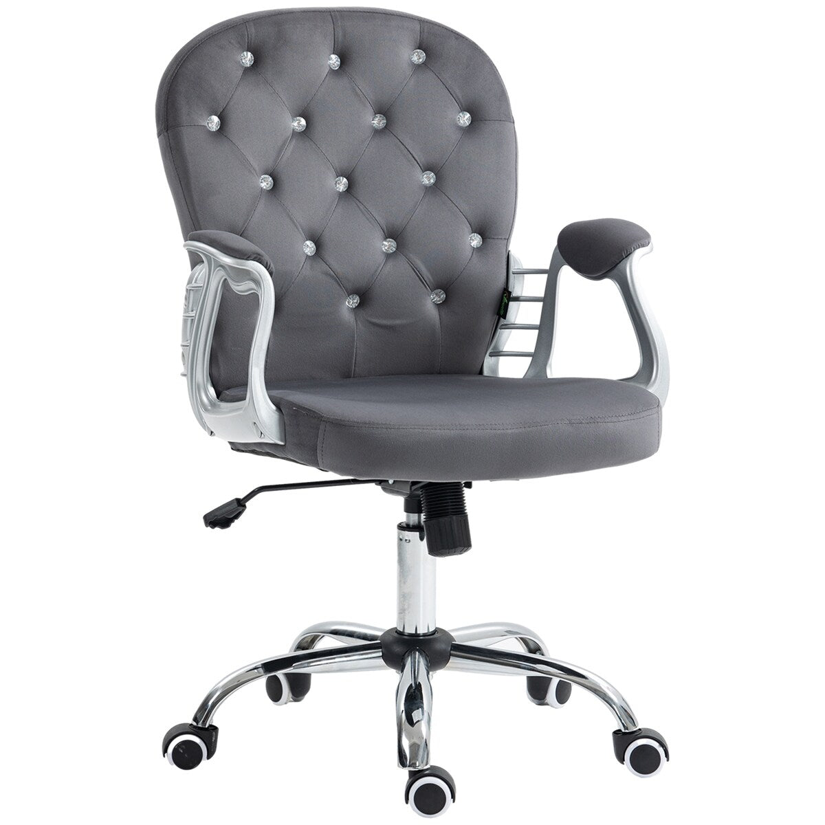Button Tufted Desk Chair Home Office Chair with Adjustable Height and Swivel Wheels