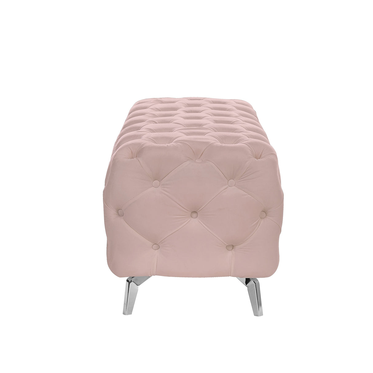 Button-Tufted Ottoman Bench Velvet Footrest Stool Accent Bench