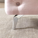 Button-Tufted Ottoman Bench Velvet Footrest Stool Accent Bench