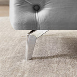 Button-Tufted Ottoman Bench Velvet Footrest Stool Accent Bench