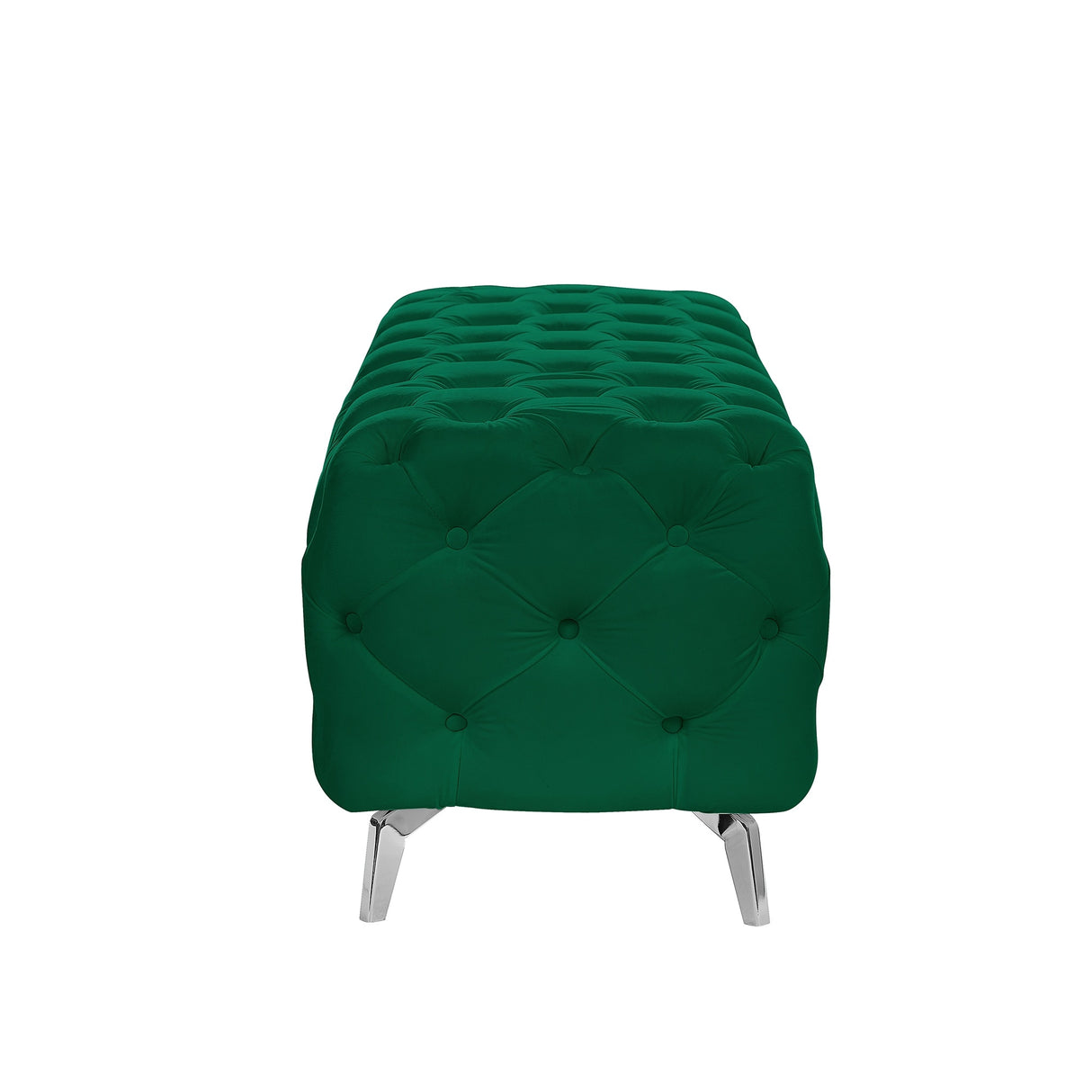 Button-Tufted Ottoman Bench Velvet Footrest Stool Accent Bench