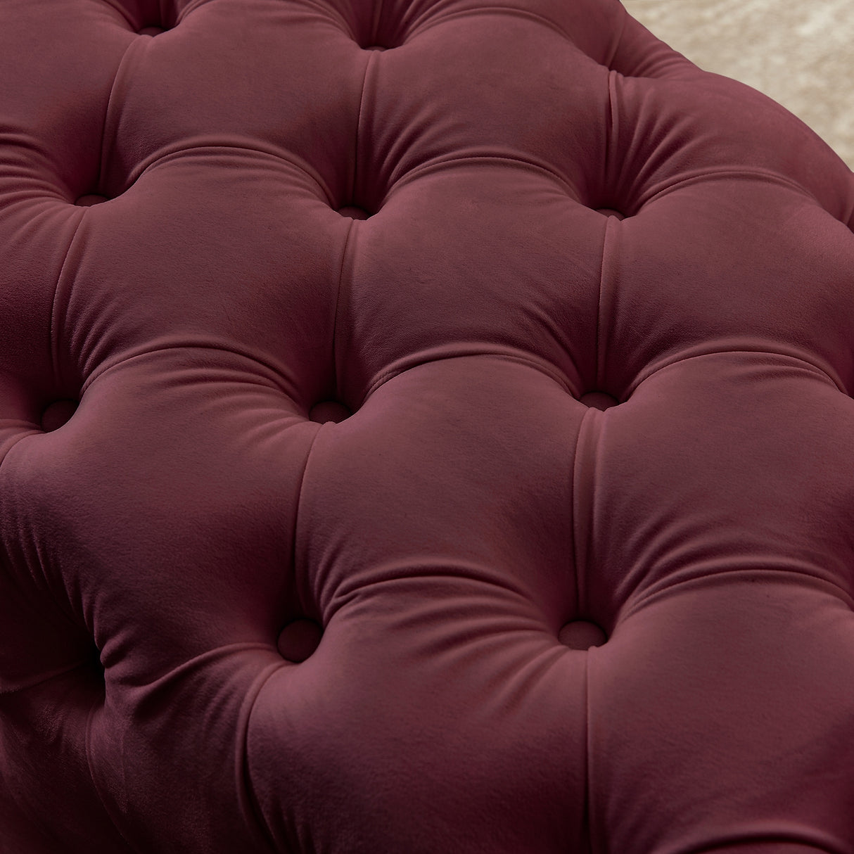 Button-Tufted Ottoman Bench Velvet Footrest Stool Accent Bench