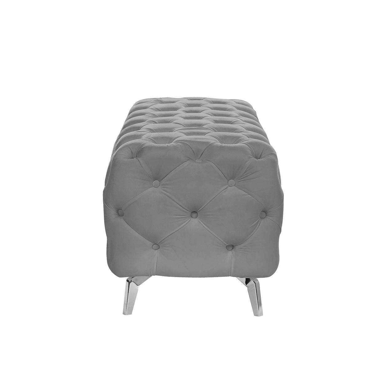 Button-Tufted Ottoman Bench Velvet Footrest Stool Accent Bench