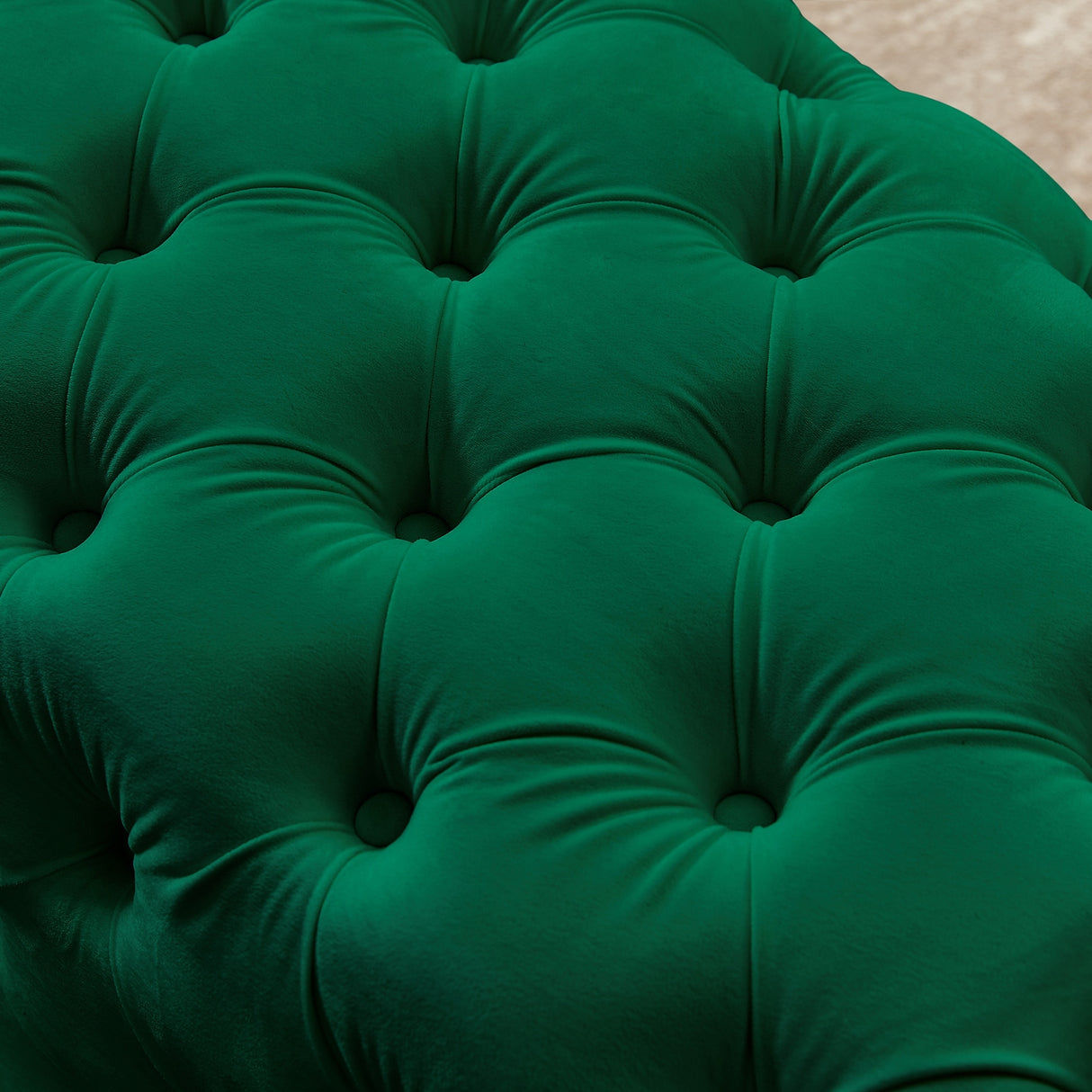 Button-Tufted Ottoman Bench Velvet Footrest Stool Accent Bench
