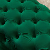 Button-Tufted Ottoman Bench Velvet Footrest Stool Accent Bench