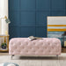 Button-Tufted Ottoman Bench Velvet Footrest Stool Accent Bench